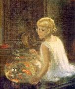 Henry Salem Hubble Rosemary and the Goldfish oil painting artist
